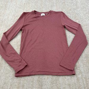 Aritzia Wilfred Free Long Sleeve Crewneck Knit Top M